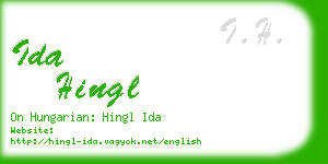 ida hingl business card